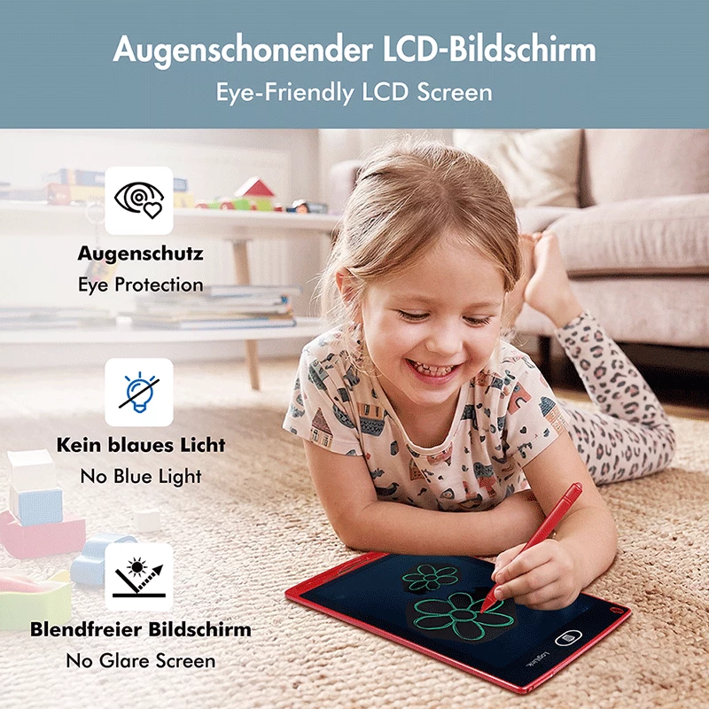LogiLink LCD tabuľka na písanie 8,5 palca, červená, s 2 magnetmi