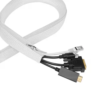 LogiLink káblový manažment s na zips, polyester, biely, 2m, 30mm vonkajší priemer
