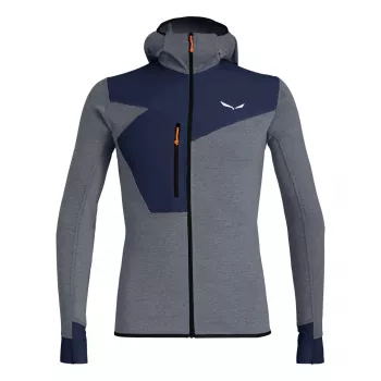 Salewa pánska Puez 2 Dry dlhý rukáv kapucňová bunda s celorozopínacím zipsom Navy M