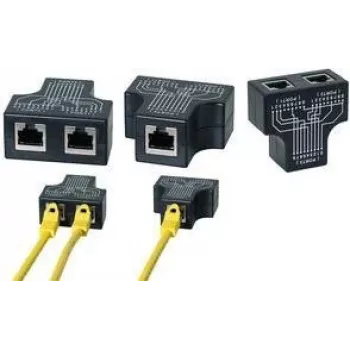 LogiLink RJ45 Port Doubler, T-adapter, 1x RJ45 konektor samica na 2x RJ45 konektor samica, 10/100 BaseT, čierna (MP0137)