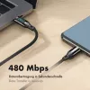 LogiLink USB 2.0 Type-C kábel s indikátorom výkonu, C/M na C/M, 480 Mbps, 240W PD 3.1, nylonový pletený, čierny, 1 m