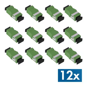 LogiLink FA01SC8 SC Simplex APC optický adaptér, bez príruby, zelená, balenie 12 ks