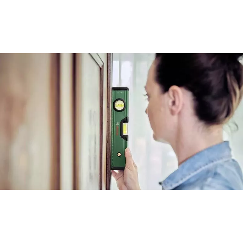 BOSCH DIY vodováha 25 cm zelená s V-drážkou a frézovanou základňou
