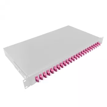 LogiLink F24LC4G 24-portový LC Duplex optický patch panel, 1U 19 palcová rack montáž, sivá oceľ