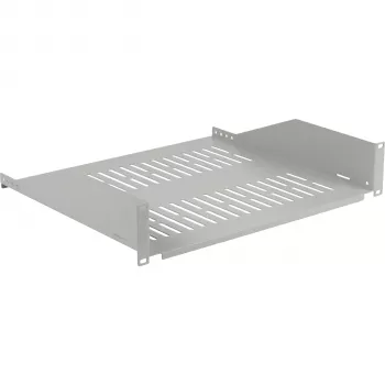 EFB ELEKTRONIK 19 palcová 2U pevná polica, hĺbka 400 mm, nosnosť 22 kg, svetlosivá RAL 7035