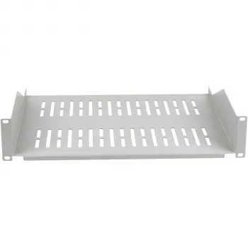 EFB ELEKTRONIK 19 palcová 2U pevná polica, hĺbka 400 mm, nosnosť 22 kg, svetlosivá RAL 7035
