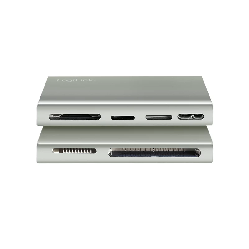 LogiLink USB 3.2 Gen1 5-in-1 čítačka kariet, kovové puzdro, strieborná