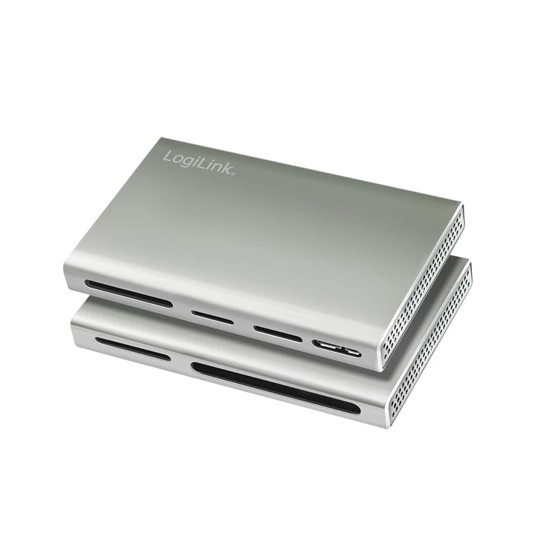LogiLink USB 3.2 Gen1 5-in-1 čítačka kariet, kovové puzdro, strieborná