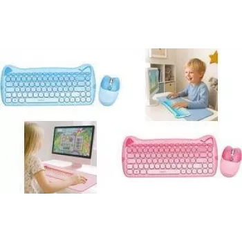 LogiLink Kids klávesnica 2.4G combo set, ružová