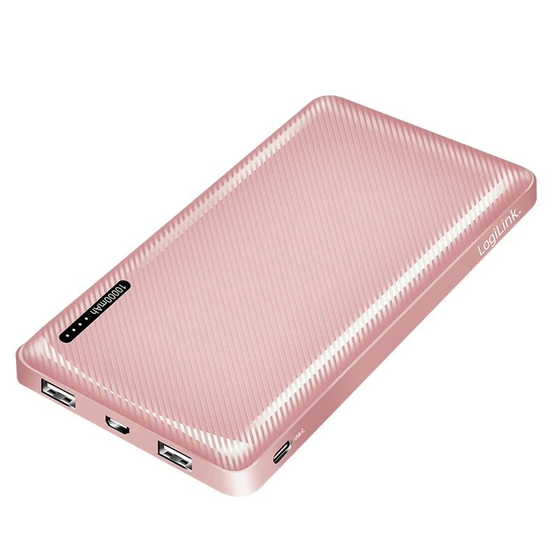 LogiLink mobilná powerbanka 10000 mAh LiPo USB-C PD ružová