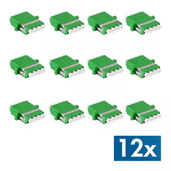 LogiLink LC Quad optická adaptérová sada, 12 kusov, zelená, s prírubou, SC Duplex Breakout