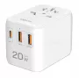 LogiLink PA0356 USB-A/C cestovná nabíjačka 20W GaN 3-port biela