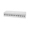 LogiLink NK4093 desktopový patch panel Cat.6A, 12 portov, svetlosivý (RAL 7035), tienený, bezskrutková oceľ