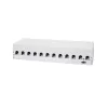 LogiLink NK4093 desktopový patch panel Cat.6A, 12 portov, svetlosivý (RAL 7035), tienený, bezskrutková oceľ