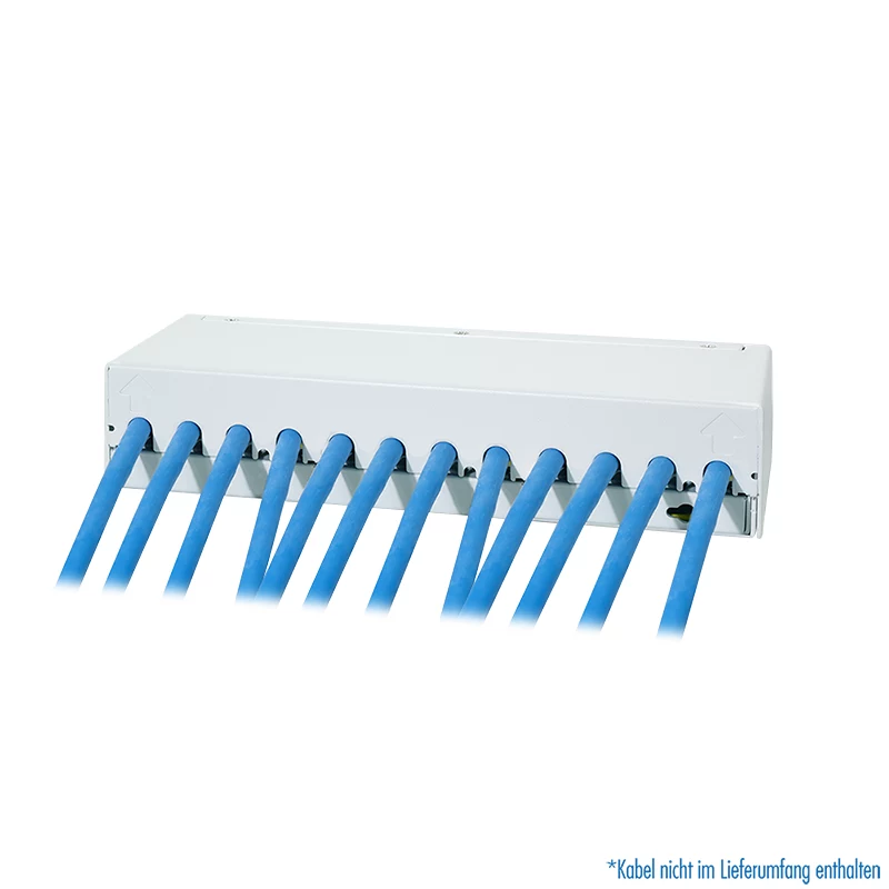 LogiLink NK4093 desktopový patch panel Cat.6A, 12 portov, svetlosivý (RAL 7035), tienený, bezskrutková oceľ
