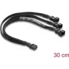 Delock kábel rozbočovača ventilátorov 1 x 4-pin PWM samica na 2 x 4-pin PWM samec (druhý s 3 piny) opletený 30 cm čierny