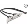Delock USB 2.0 slotová záslepka s 2 x EASY-USB Type-A portami