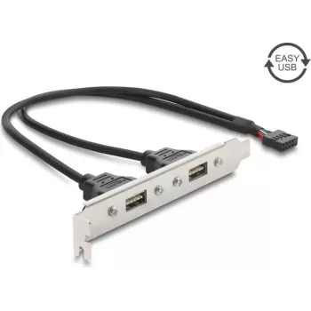 Delock USB 2.0 slotová záslepka s 2 x EASY-USB Type-A portami