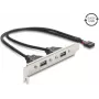 Delock USB 2.0 slotová záslepka s 2 x EASY-USB Type-A portami