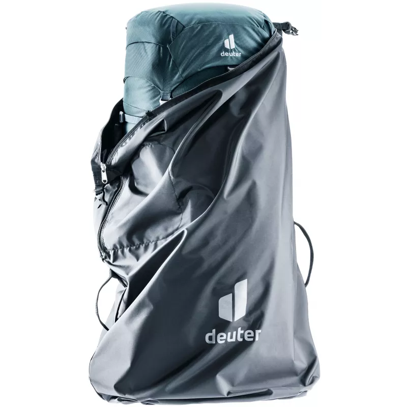 DEUTER kryt na Flight Case - čierne ochranné puzdro proti prachu a škrabancom s výrezmi na rukoväte