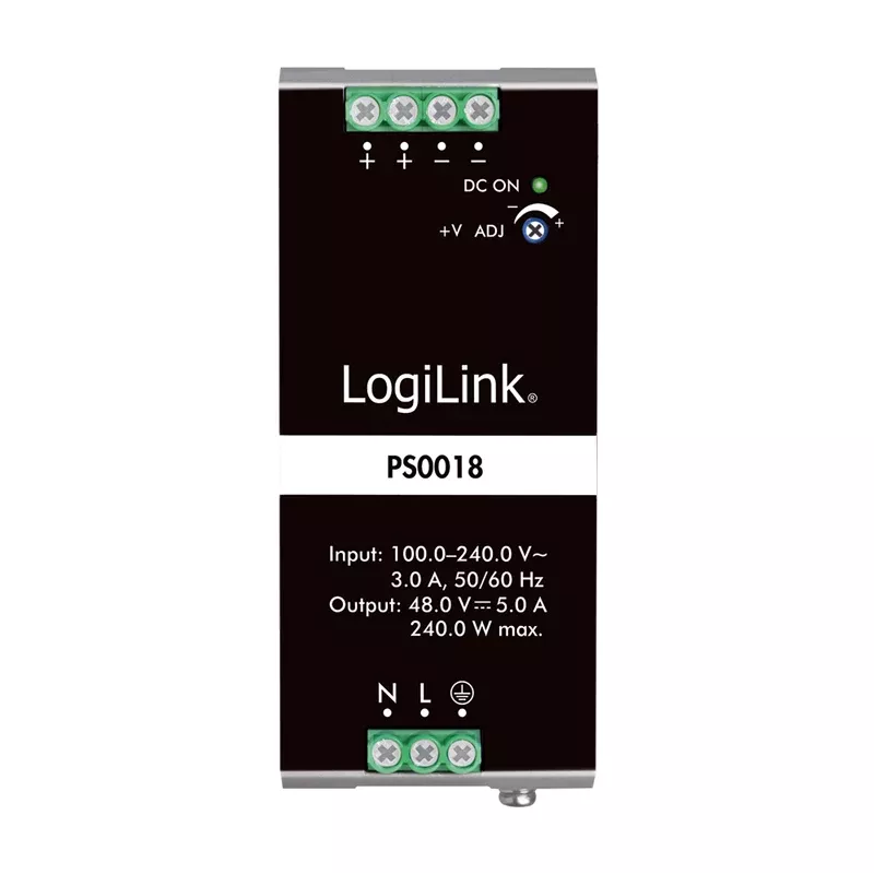 LogiLink Professional lištový napájací zdroj 240 W 48 V
