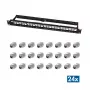 LogiLink modulárny 24-port Cat.6A Keystone patch panel, 19 palcov/1U, čierny, EconLine