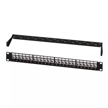 LogiLink modulárny 24-port Cat.6A Keystone patch panel, 19 palcov/1U, čierny, EconLine
