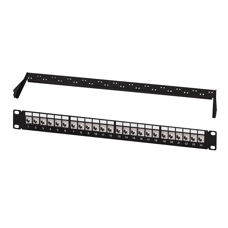 LogiLink modulárny 24-port Cat.6A Keystone patch panel, 19 palcov/1U, čierny, EconLine