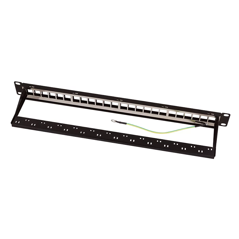 LogiLink modulárny 24-port Cat.6A Keystone patch panel, 19 palcov/1U, čierny, EconLine