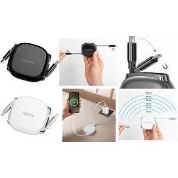 LogiLink CU0500 USB-C na USB-C kábel, zvinovací, USB 2.0, 480 Mbps, 60W, 1 m, čierny