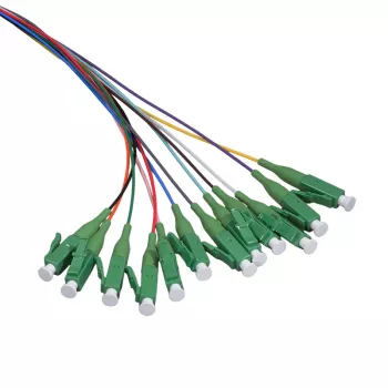 LogiLink Fiber Pigtail set 12 x LC/APC OS2 (G657.A1), 2m, farebný, zelený konektor