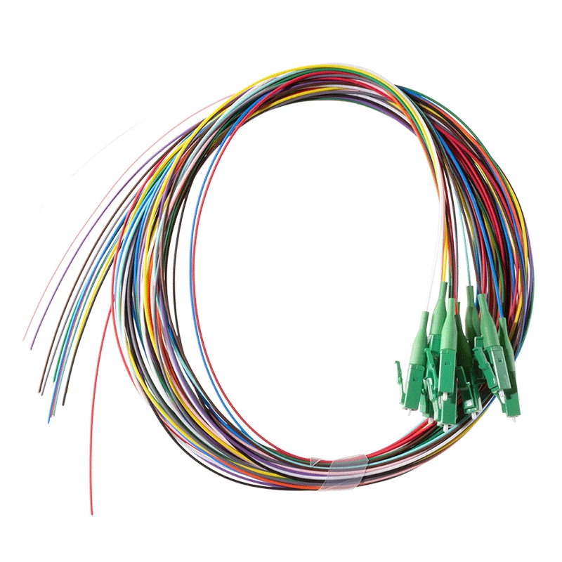 LogiLink Fiber Pigtail set 12 x LC/APC OS2 (G657.A1), 2m, farebný, zelený konektor