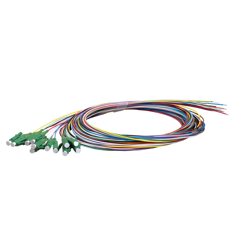 LogiLink Fiber Pigtail set 12 x LC/APC OS2 (G657.A1), 2m, farebný, zelený konektor