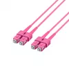 EFB Elektronik O0318.1-1.2 SC Duplex OM4 multimódový optický patch kábel, 1m, fialová, LSZH
