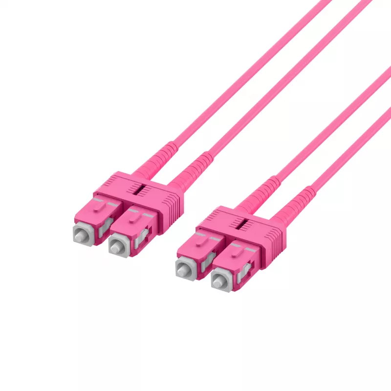 EFB Elektronik O0318.1-1.2 SC Duplex OM4 multimódový optický patch kábel, 1m, fialová, LSZH
