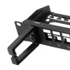 LOGILINK modulárny 16-port Cat.6A Keystone patch panel, 19/1U, s 3 káblovými krúžkami, čierny