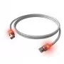 EasyLan DualBoot LED patch kábel RJ45 S/FTP Cat.6A (Class EA), saCon konektor, LSOH, sivý, 0,5 m