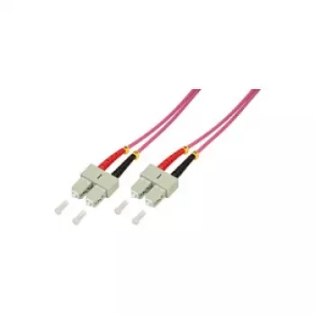 LogiLink OM4 SC/SC duplex multimode optický patch kábel, 3,0 m, LSZH fialový