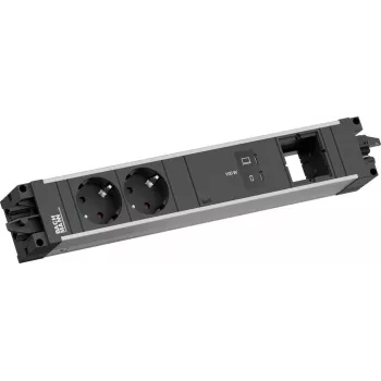 Bachmann STEP ALU 2x Schuko 1x USB-C 100W 1x Custom Module jednotka rozvodu napájania