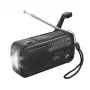 LogiLink dynamo kľukové rádio so solárnym panelom, AM/FM, USB-C nabíjanie, LED baterka, SOS alarm, powerbank, čierne