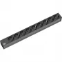 Bachmann 19 inch zásuvková lišta 9x CEE 7/3 Schuko čierna H05VV-F 3G1,5mm² GST18 konektor 0,2m