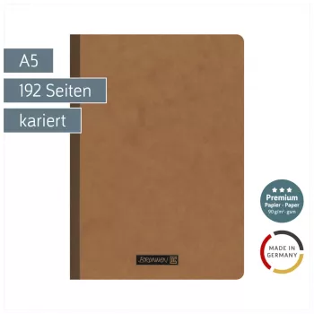 Brunnen FACT!plus A5 štvorčekový zápisník 96 listov hnedý