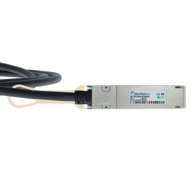BlueOptics BlueLAN QSFP+ Direct Attach kábel 2 m, 40Gbps, pasívny Twinax, kompatibilný s Molex 747641201