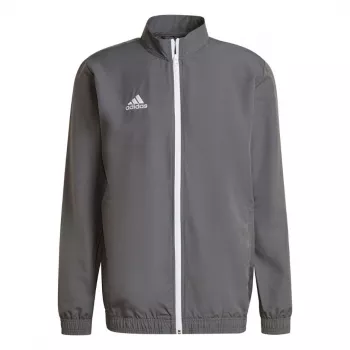 adidas Entrada 22 prezentačná bunda pánska Sivá zips recyklovaný polyester futbalový tréning