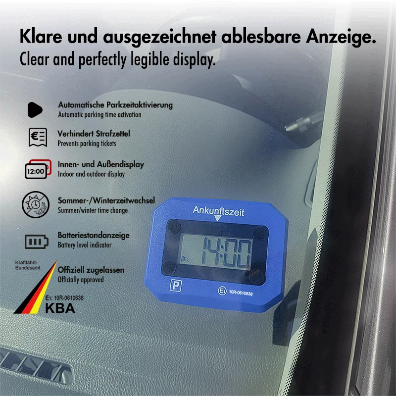 LogiLink elektronické parkovacie hodiny, KBA certifikované, modré