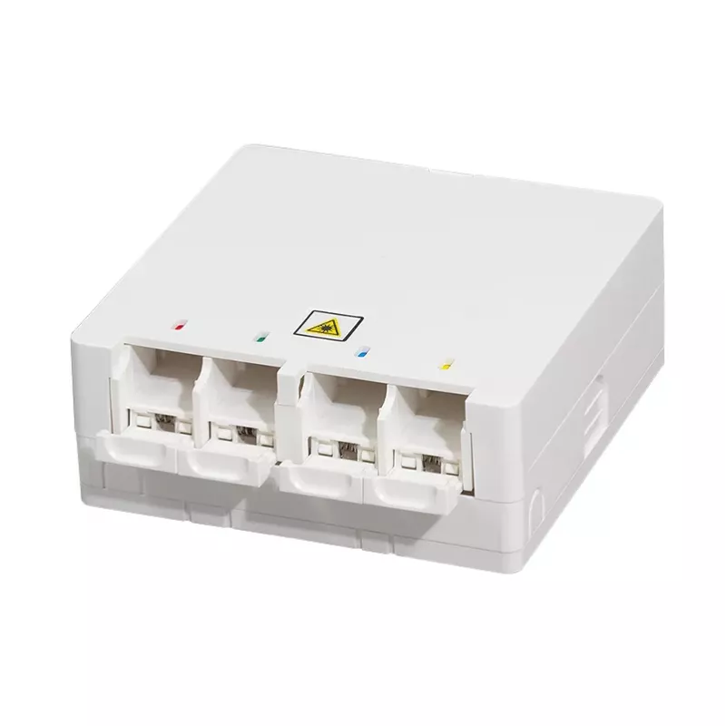LOGILINK FTTH zásuvka FB1007, 4 porty, nástenná alebo lištová montáž, biela