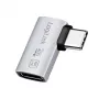 LogiLink USB4 Type-C 90° adaptér, C/M na C/F, 40 Gbit/s, 240W, 8K/60Hz, hliník, strieborný