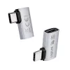LogiLink USB4 Type-C 90° adaptér, C/M na C/F, 40 Gbit/s, 240W, 8K/60Hz, hliník, strieborný