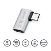 LogiLink USB4 Type-C 90° adaptér, C/M na C/F, 40 Gbit/s, 240W, 8K/60Hz, hliník, strieborný