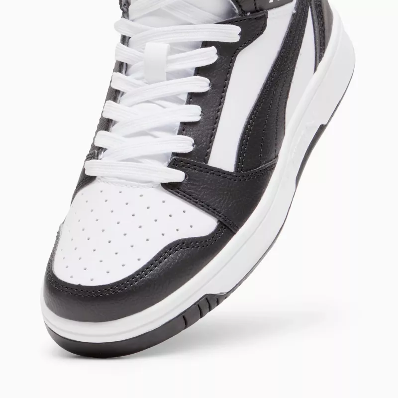 Puma Rebound V6 Mid detské tenisky biela čierna 393831 01 veľkosť 38